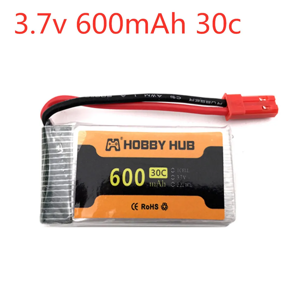 3.7V 600mAh 30c Lipo Battery jst plug 802540 For 509W DFDF161 X400 X500 X300C X800 HJ818 HJ819 1315S Remote Control Helicopter