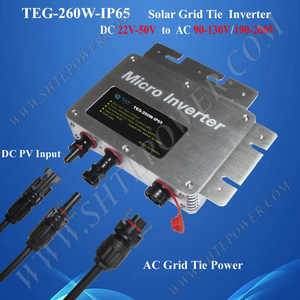 120v 48v grid tie inverter 260w on grid tie solar inverter with IP65 waterproof