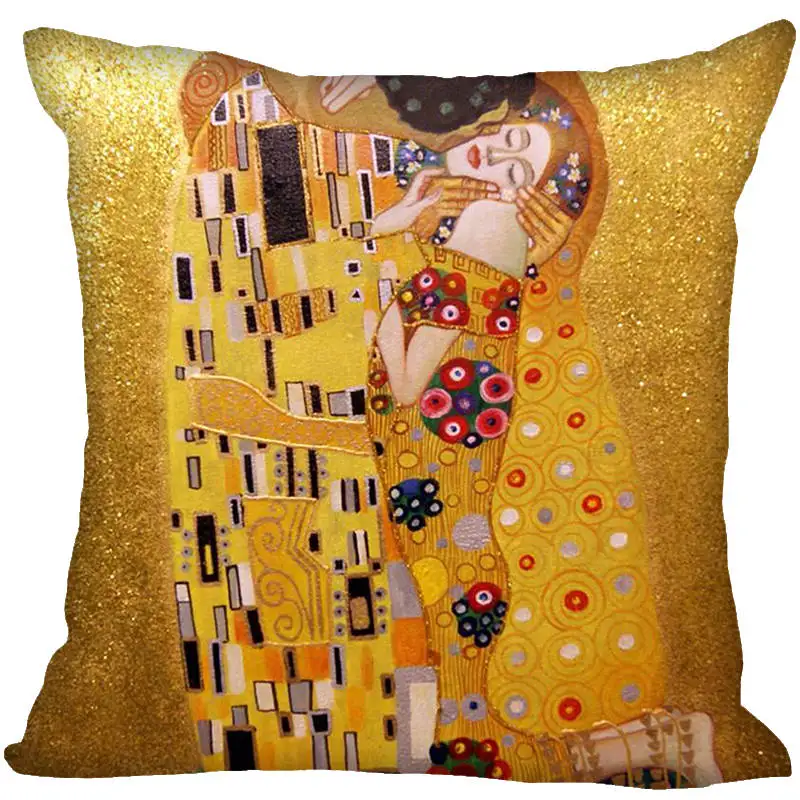 Hot Sale Gustav Klimt Square Pillowcase Custom Zippered Cushion Pillow Cover Case Custom your image