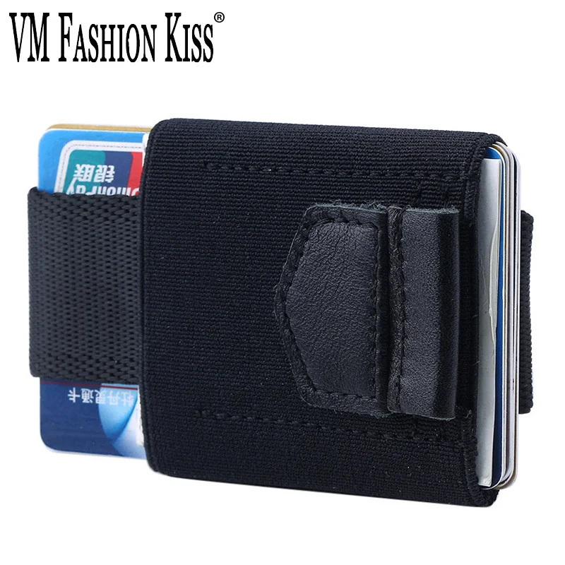 Custom Lettering High Quality Elastic Magic Wallet Mini Drawstring Credit Card ID Holders Slim Minimalist Purse Cardholder