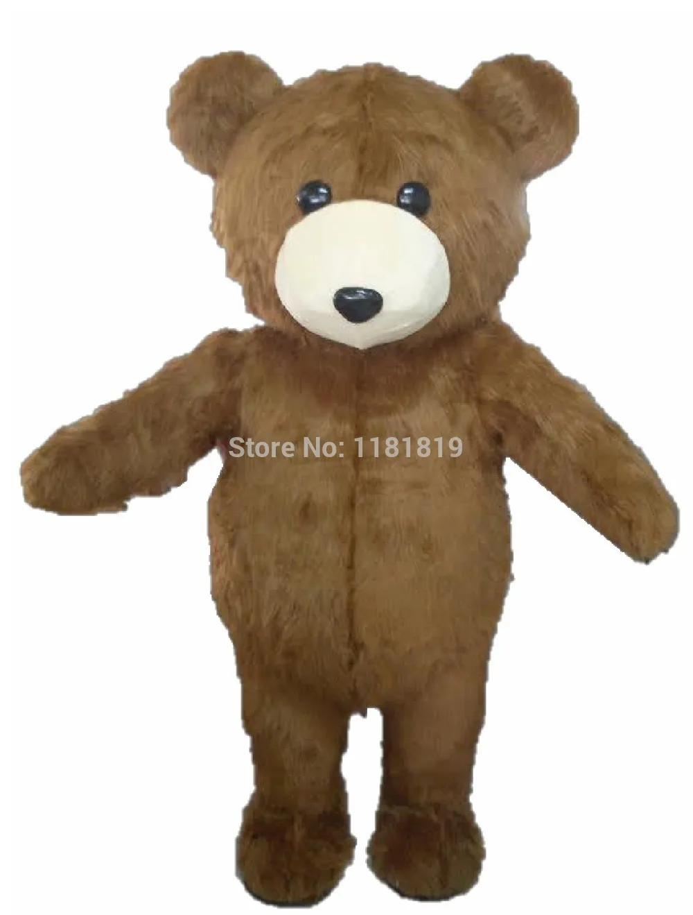 

MASCOT Lovely Long Hair Plush Brown Bear Mascot Costume Adult Size Bear Mascotte Suit Fit Fancy Dress Free Ship