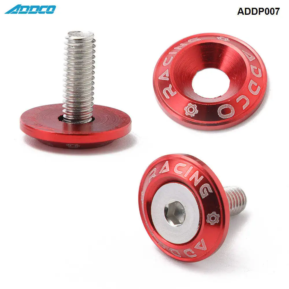 Addco Racing 10PC M6 CNC Billet Aluminum Fender Bumper Washer Bolt Engine Bay Dress Up Kit ADDP007