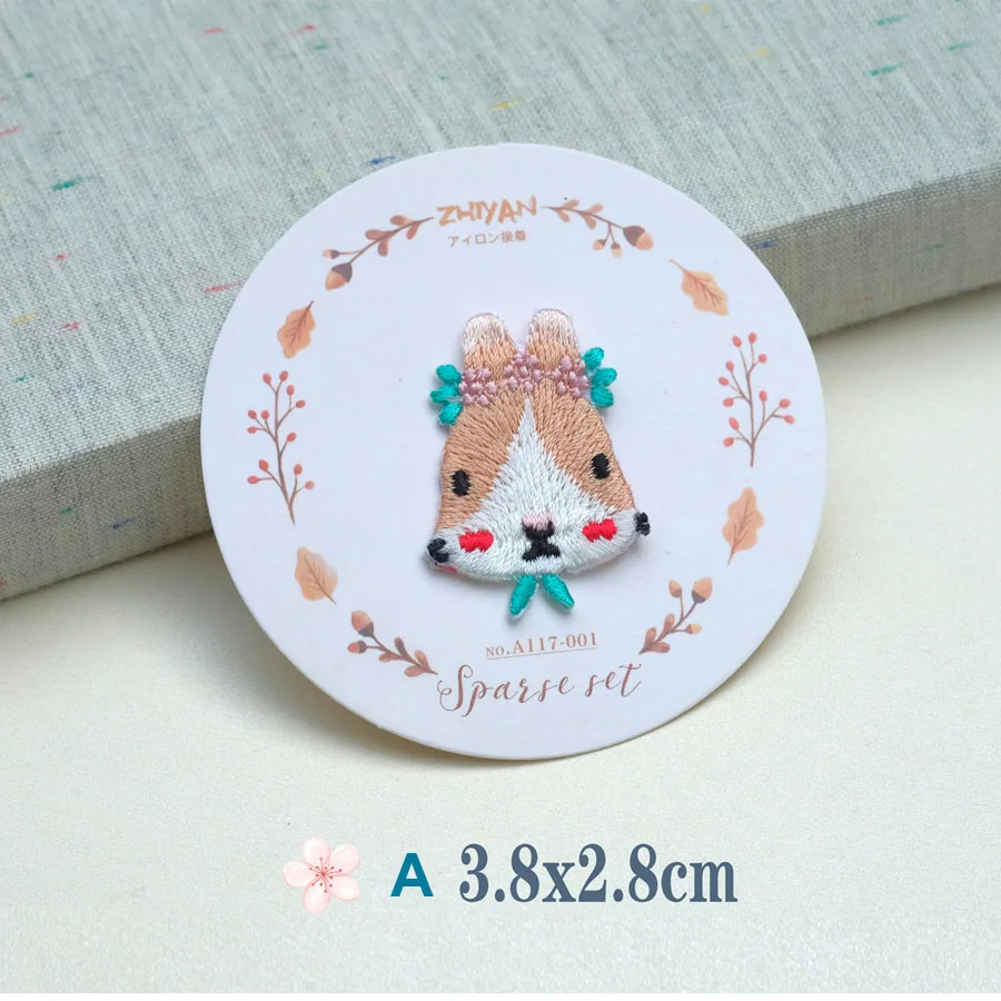 1 PC High Quality Iron on Patches for Kids Clothing Vintage Rabbit Embroidery Appliques Sew on Cloth Stickers Badges for Clothes