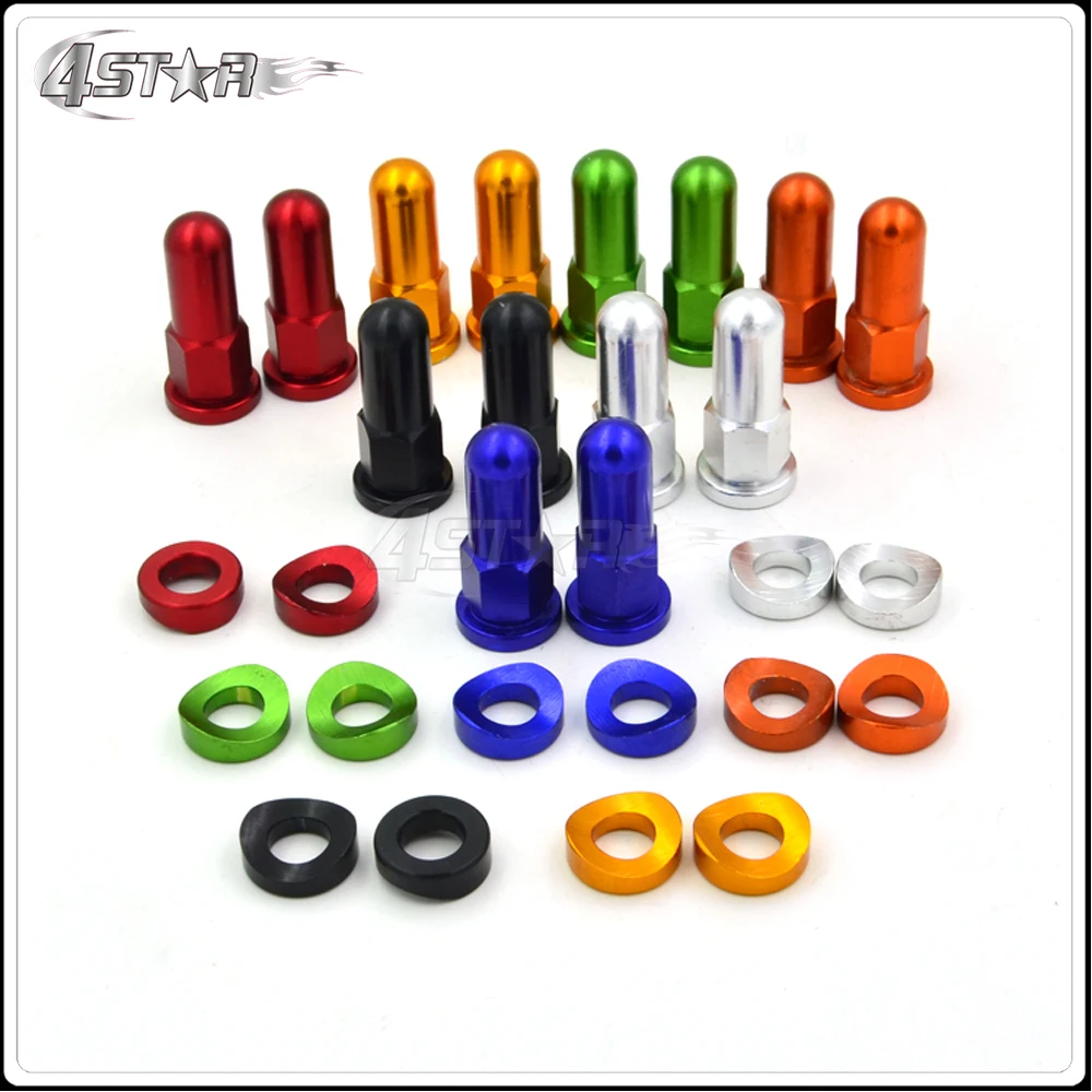 Motorbike CNC MX Rim Lock Covers Nuts Washers Security Bolts For SUZUKI RM125 RM250 RMZ250 RMZ450 RMX450 DRZ250 DRZ400 Dirt Bike