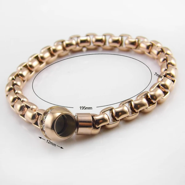 High Quality Wholesale Brand Name Jewelry New Fashion Bracelets Rose Gold Color Circular Magnet Crystal Women Bracelet