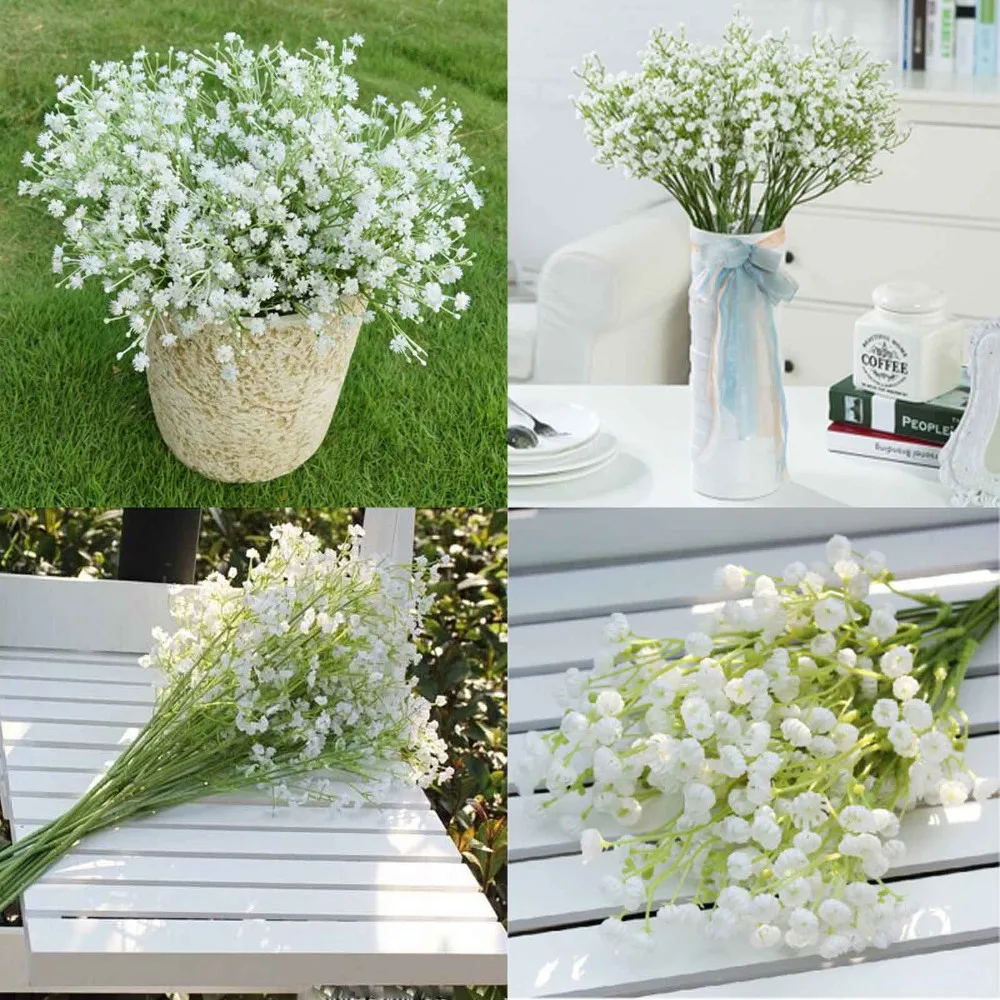 

High Quanlity 400Pcs/lot Gypsophila silk baby breath Artificial Fake Silk Flowers Plant Home Wedding Party Home Decoration Cheap