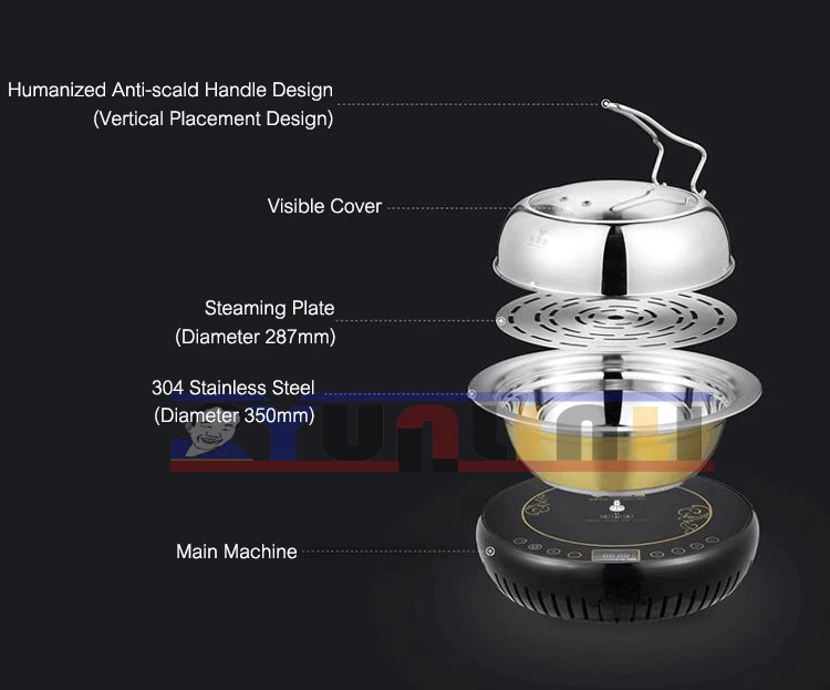 Multifunctional Electric Steam Hot Pot   Household Seafood Steamer   Stainless Steel Steam Cooker  ZDH-KJ-2