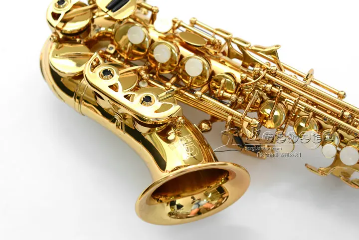 Gold Lacquer Soprano Saxophone B-flat Soprano Brass Musical Professional Fast Shipping