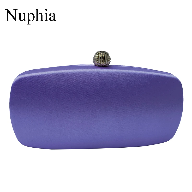 

Nuphia Silk Satin Evening Clutch Bags and Evening Bags for Women Party Clutches Bright Purple