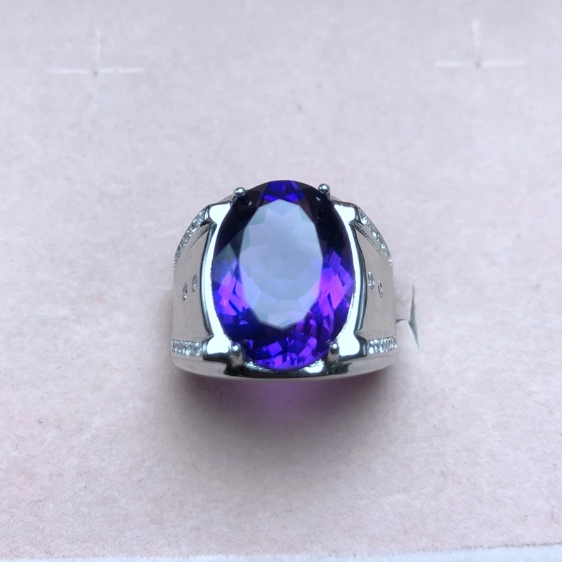 Recommended by the owner, new men's ring, mysterious purple, natural amethyst, made of 925 sterling silver