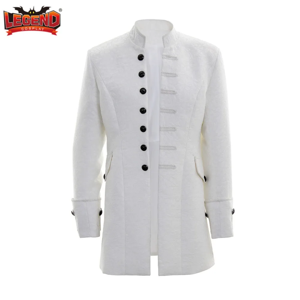 

Men's Outwear Steampunk Vintage cosplay costume winter military Jacket Gothic Victorian white prince jacket Coat