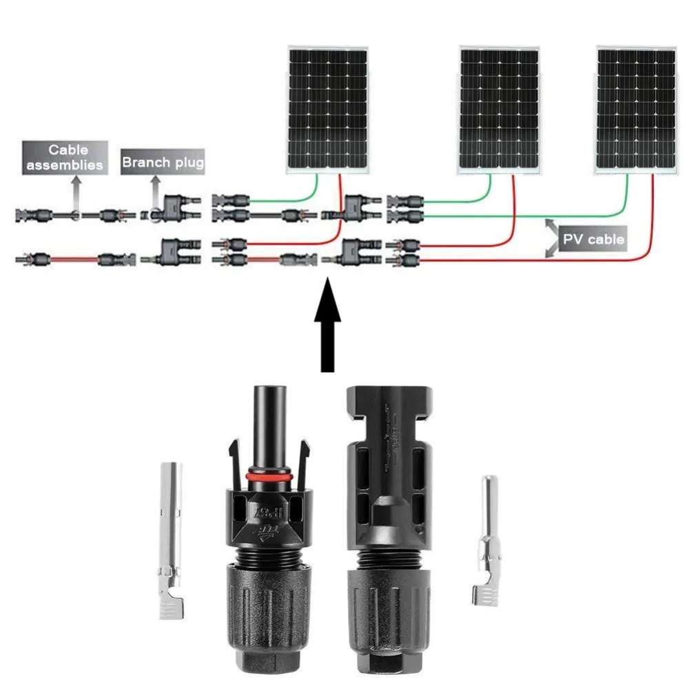 20 Pairs Solar Connector Male and Female  Solar Panel Connector for Solar Cable Suitable Cable Cross Sections 2.5mm2~6.0mm2 IP67