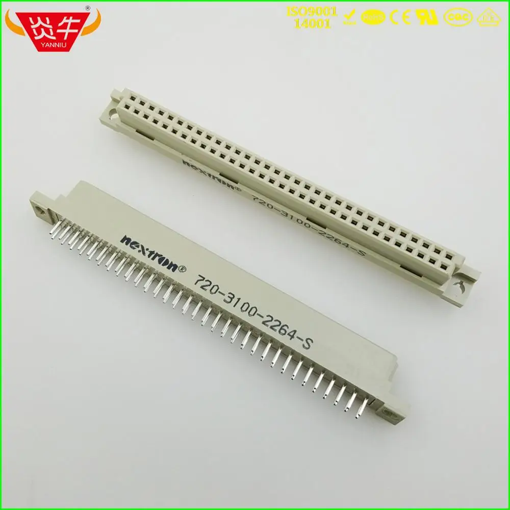 

50Pcs 264 DIN41612 DIN CONNECTOR 710-3100-2264-S 2*32P 64PIN FEMALE STRAIGHT PINS EUROPEAN SOCKET 9001-32641COOA NEXTRON