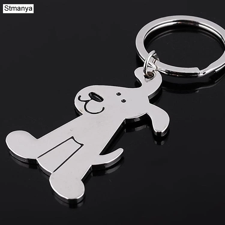 Metal Dog Keychain Key Ring fashion animal key Chain Dog Gift car key holder Pendant Women bag charms Key ring accessory