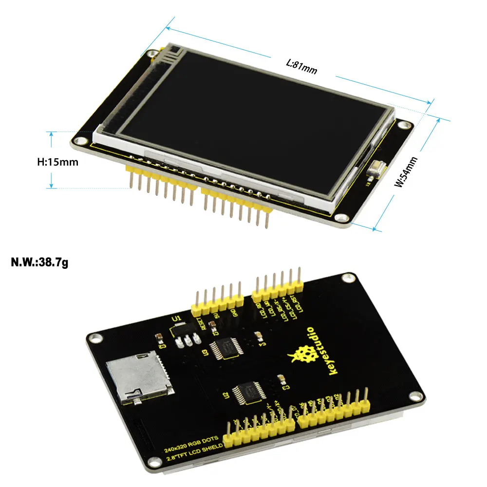 Keyestudio 2.8 Inch  240*320  TFT LCD Display  Shield for Arduino UNOR3