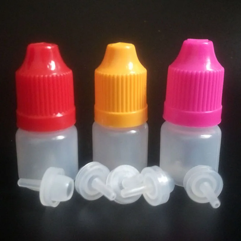 

Empty Bottle 3ml Plastic Dropper Bottle For eGo e cig Childproof Cap With Long Thin Tip e liquid oil bottles