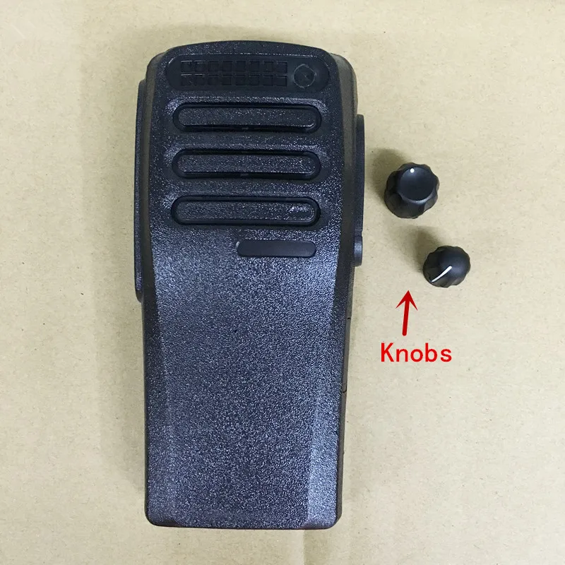 balck housing front case shell for Motorola  DEP450 walkie talkie replacement with volume channel knobs