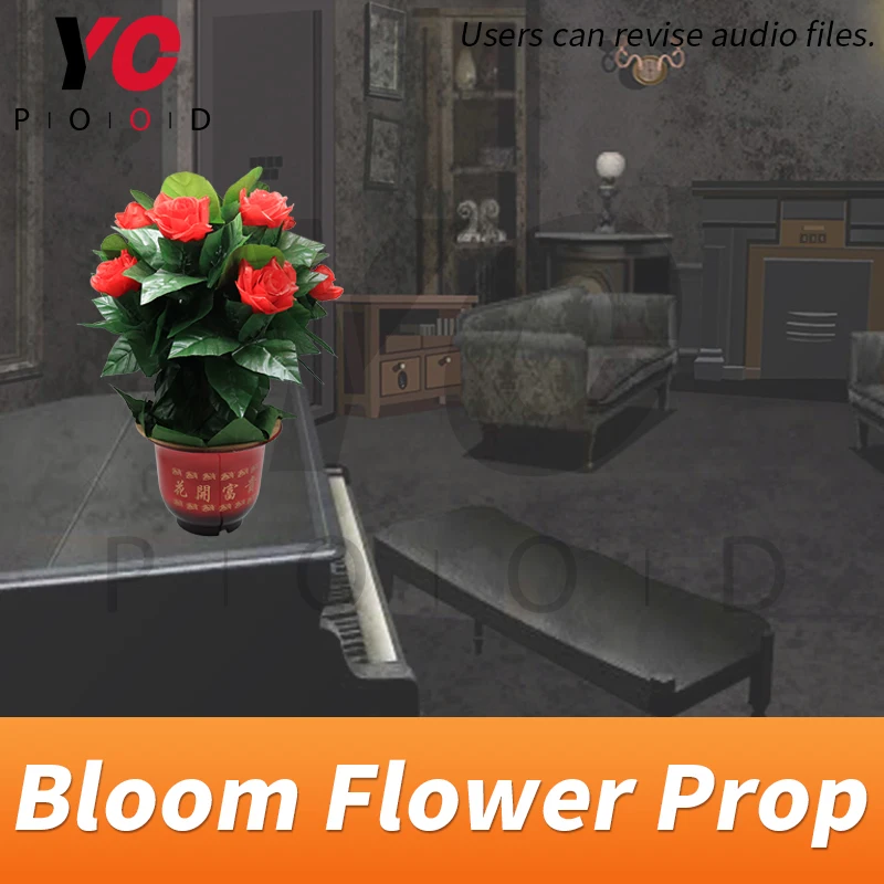 Blooming flower prop escape room game use metal object to touch sensor triggering flower blooming out to unlock supplier YOPOOD