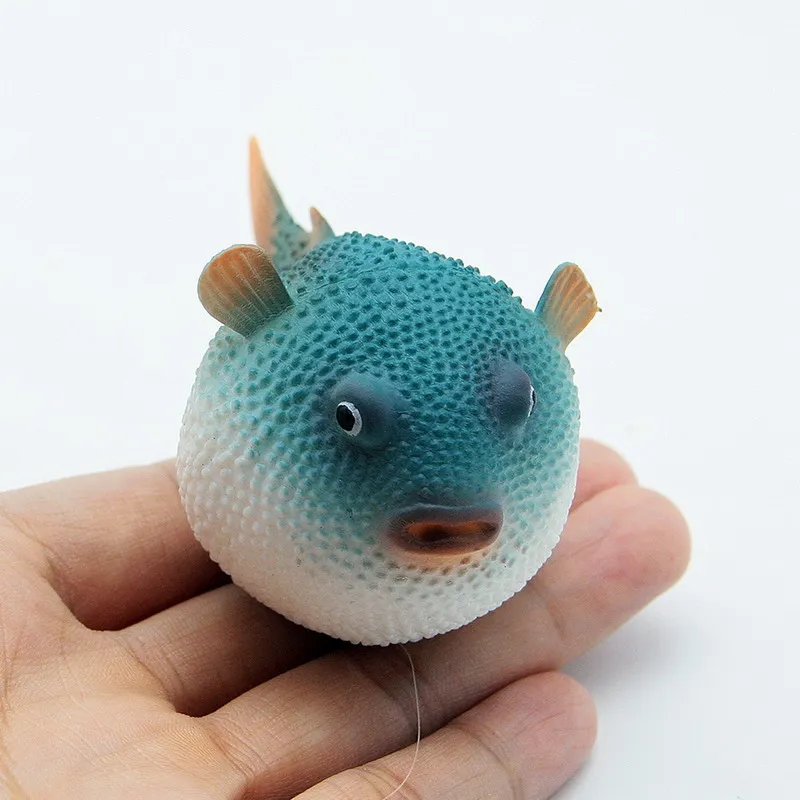 3 color Artificial Small Cute Glowing Globefish Aquarium Ornaments Balloonfish Puffer Fish Decoration With Suck Cup