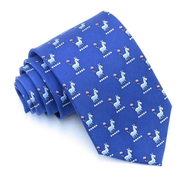 Dark blue business tie red elephant Foal Five-pointed star cute cartoon pattern male 8CM tie cravata