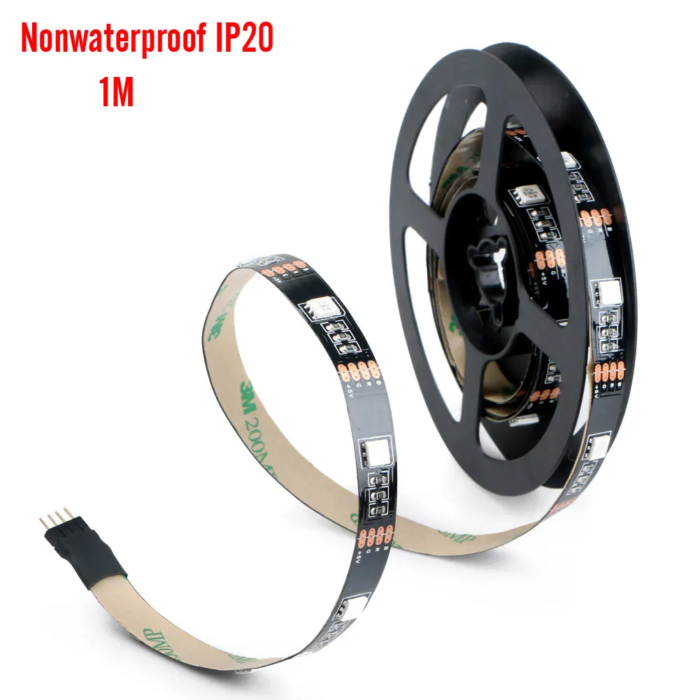 Hot 1M 2M 5V RGB LED Strip Light Light SMD 5050 USB Power Flexible TV Background Light Kit Set With 44key Controller