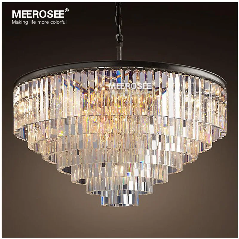 Modern Crystal Chandelier Light Elegant K9 Crystal Smoky Gray Crystal Suspension Lamparas for Cafe Restaurant Hotel Lighting