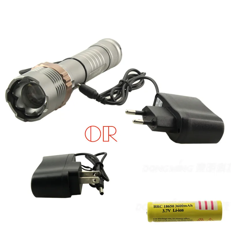 

Hot sale Gun gray flashlight Tactical rechargeable 5000LM 4.2V XML-T6 LED Flashlight Torch + charger + 1*18650 battery