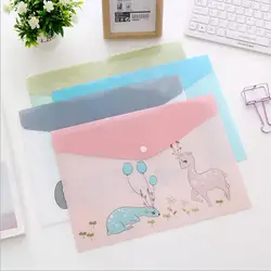 1PC กันน้ำกระเป๋าพลาสติก Kawaii A4 แฟ้มโฟลเดอร์เอกสารกระดาษ Organizer Office เครื่องเขียนโรงเรียน