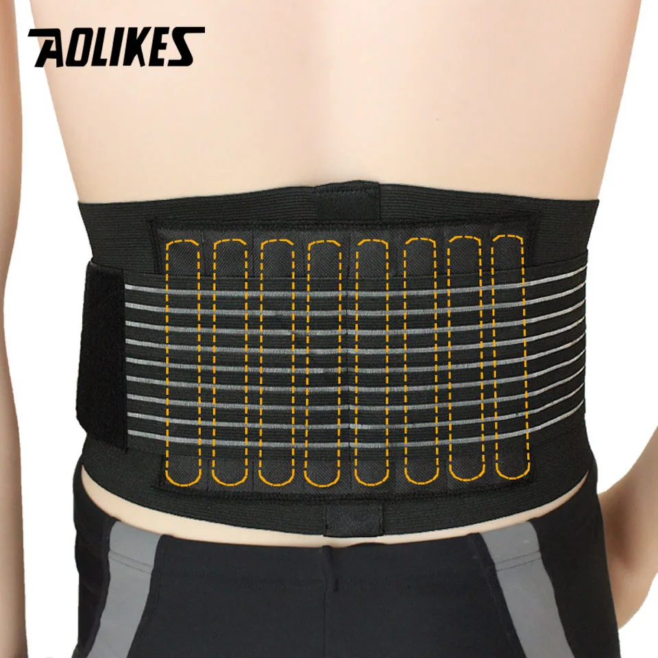 AOLIKES 1PCS Lumbar Support Waist Pain Back Injury Supporting Brace For Fitness Weightlifting Belts Sports Safety Corrector