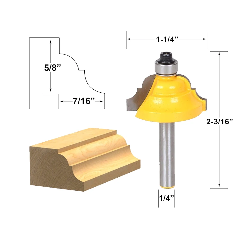 1pcs Double Roman Ogee Edging Router Bit - Medium - 1/4