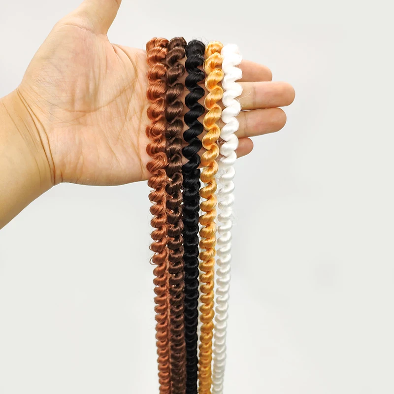 200 centimetri FAI DA TE Belle ricci parrucche dei capelli bianco marrone nero di colore Naturale per le Parrucche intrecciate per BJD 1/3 1/6 1/4 bambole parrucca Accessori giocattoli