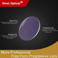 1.61 Super-Tough Digital Free Form Progressive No-Line Multi-Focal Prescription Customized Optical Lenses With AR Coating  2 Pcs