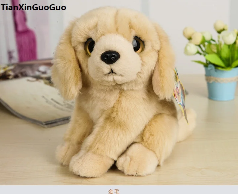 

high quality goods about 18cm cute Golden Retriever dog plush toy soft doll baby toy birthday gift s0327