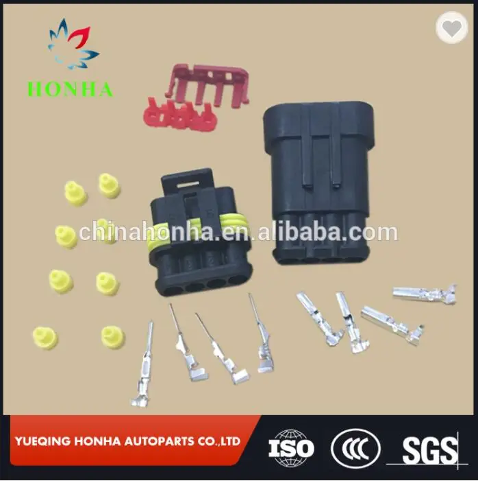 

10sets 4pin tyco 1.5 series auto waterproof wire male female connector 282106-1 282088-1