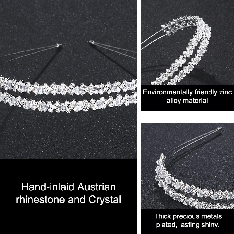 Miallo Crystal Rhinestones Hairbands Tiaras Beads Crowns Wedding Party Prom Hair Accessories Women Girls Fashion Head Jewelry image 6