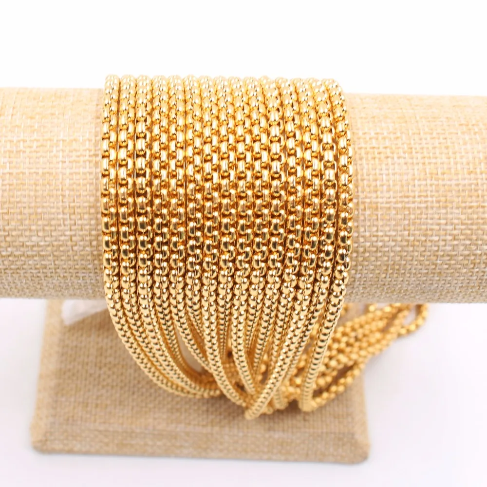 

Lot 2meter Stainless Steel Gold-Plated 3mm Square Rolo Chain DIY Jewelry Finding Marking