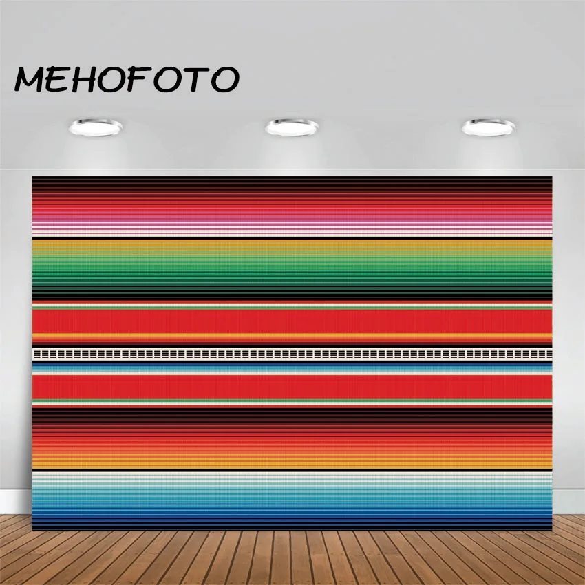 Mexican Cinco De Mayo Backdrop Fiesta Traditional Mexico Photography Background with Stripes Fiesta Party Backdrops
