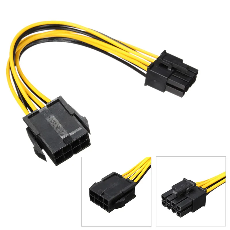 HPCI-E 8Pin Stecker auf 8 Pin Männlichen GPU Power Verlängerung Kabel 18AWG Band Kabel für video grafikkarte