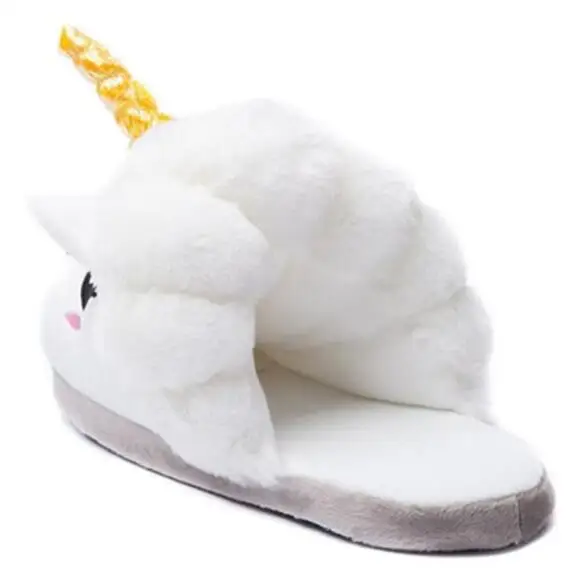 XEK Home Cartoon Unicorn Warm Cotton Plush Slippers Soft Funny Animal Monster Slipper For Grown Ups Indoor\\Floor Shoes ST225