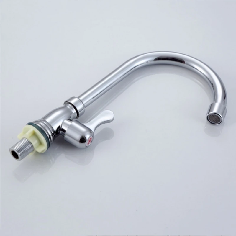 Kitchen Faucet 360 Degree Rotation Rule Shape Curved Outlet Pipe Tap Basin Plumbing Hardware Stainless Steel Sink Tap