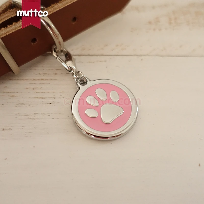 

100pcs/lot 30mm paw print dog tags dog id tags for pets,free shipping metal round dog name tags collar cat puppy blank dog charm
