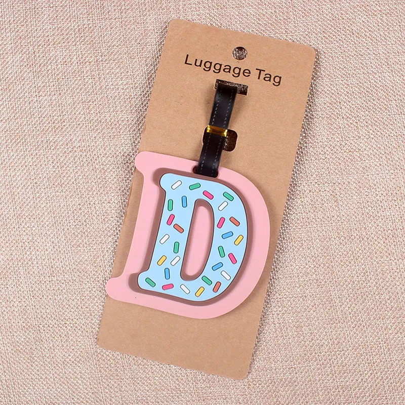 Creative Letter Travel Accessories Luggage Tag Cartoon Silica Gel Suitcase ID Addres Holder Baggage Boarding Tags Portable Label