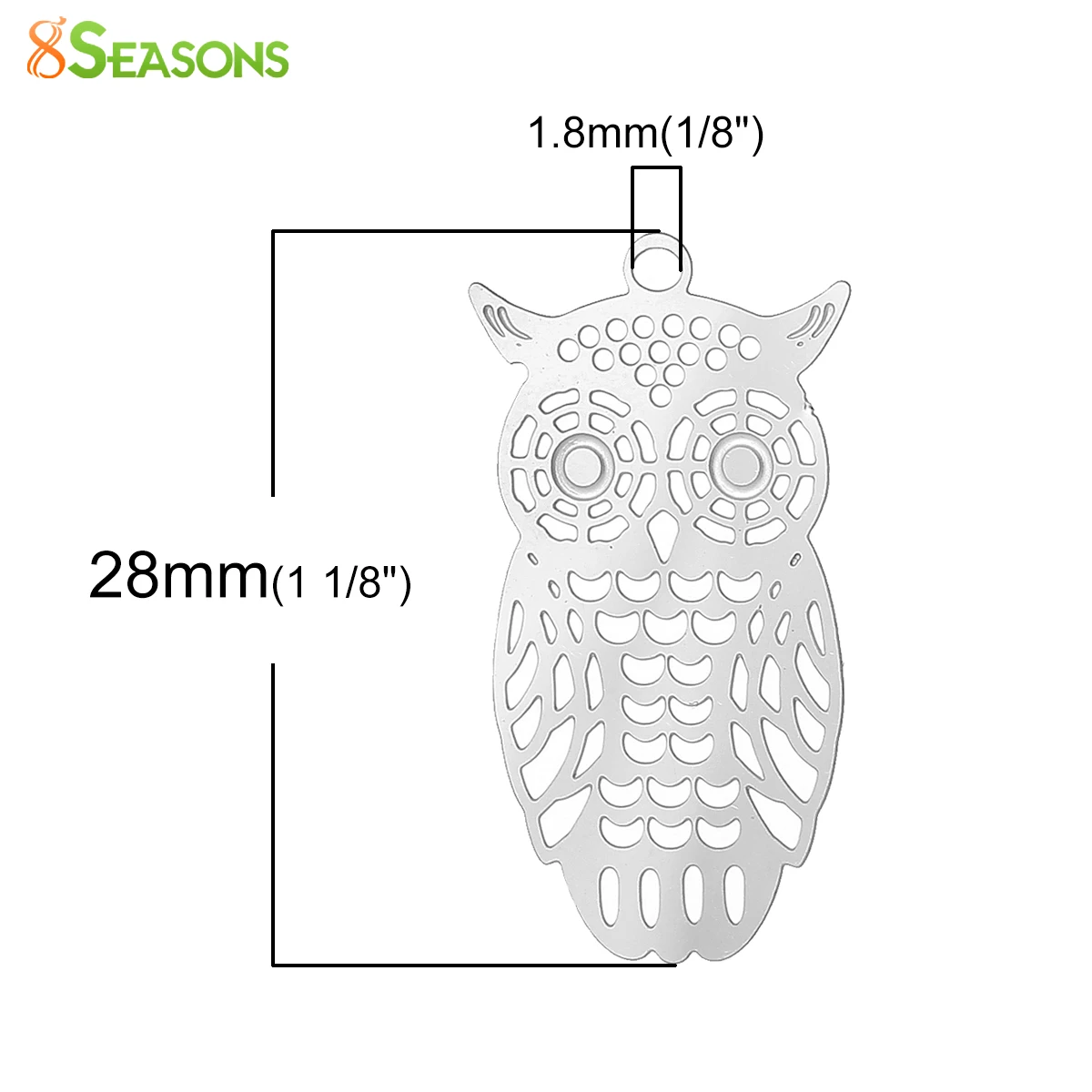 20pcs Stainless Steel Filigree Stamping Charm Halloween Owl Animal Hollow Carved Enamel Pendants DIY Necklace Jewelry 28mmx15mm