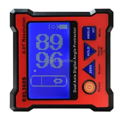 DXL360S Angle ruler Elevation meter Dual Axis Level measure box Digital Protractor Inclinometer