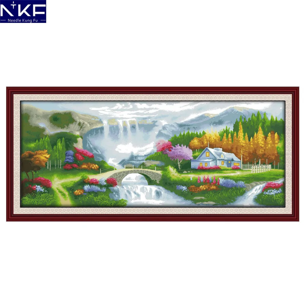 

NKF Homeland Pattern DIY Handmade Craft Needlework Cross Stitch Set Embroidery Kit Printed Design Stitching Home Decoration