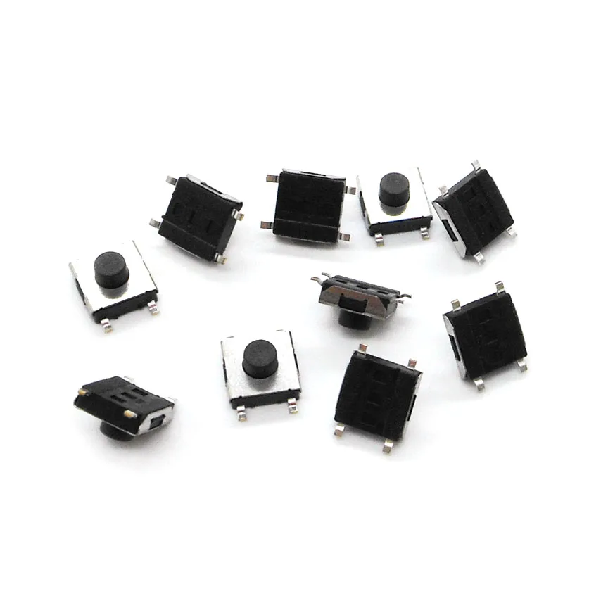 JOYING LIANG Red Black 6*6 Micro Switch Light Touch Button Height 2.5~5MM Switch 6x6x 2.7 3.1 3.4 3.7 4.3 Switches 10pcs/lot