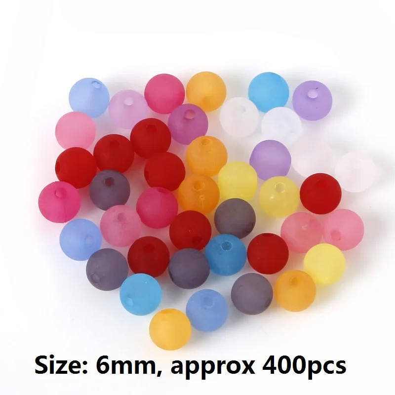 Hot New Arrivals Frosted Round Acrylic Beads DIY Jewelry Loose Spacer Beads 50 grams/pack Fashion Jewelry Beads For Handcraft