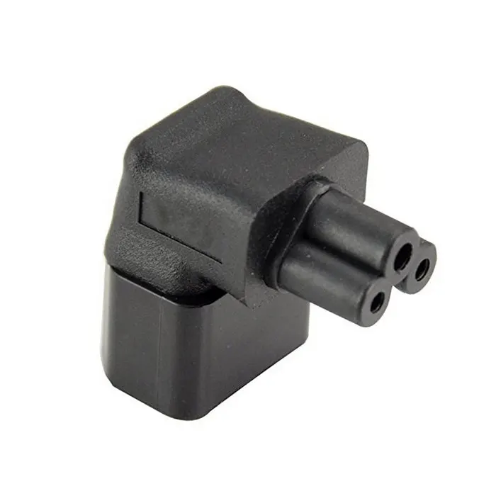 C 14 IEC 90 Degree Adapter 3 Poles Male C14 to C 5 C5 Up Direction Angled Extension Power Adapter