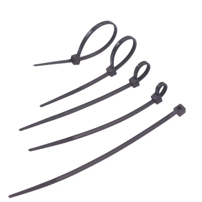 100 Pcs Nylon Cable Ties Self-locking Nylon Cable Ties White Black Two Optional Length 10cm Computer Line Bundles