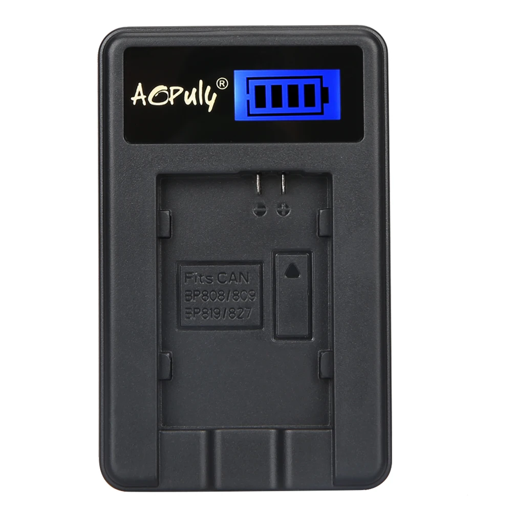 AOPULY LCD USB Charger BP-808 BP-819 BP-827 Battery Charger For Canon FS10 FS100 FS307 FS36 FS37 M306 M31 M36 S20 S200 M300